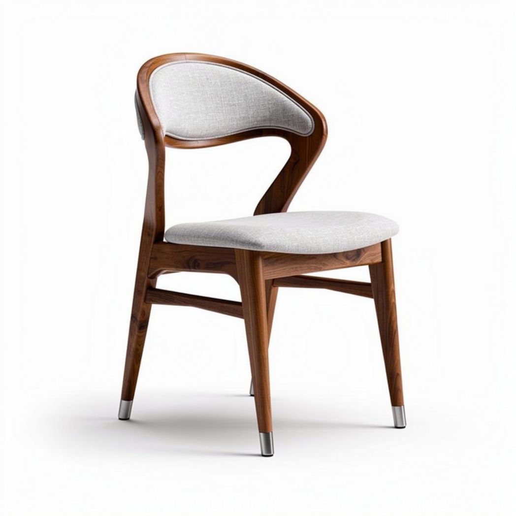 Wooden Dining Chair with Fabric Seat Cushion – 45 x 50 x 80cm