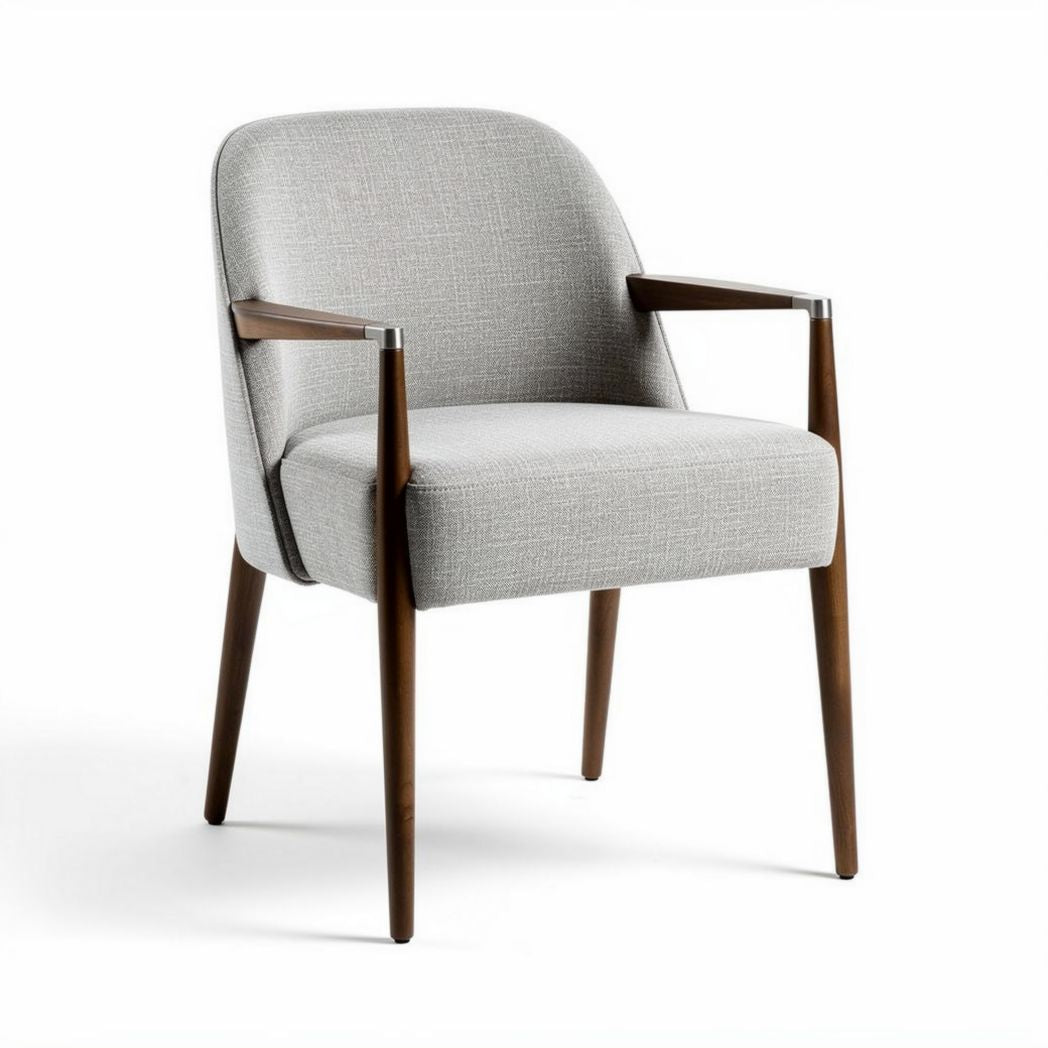 Fabric Upholstered Dining Chair with Wooden Legs – 70 x 60 x 85cm