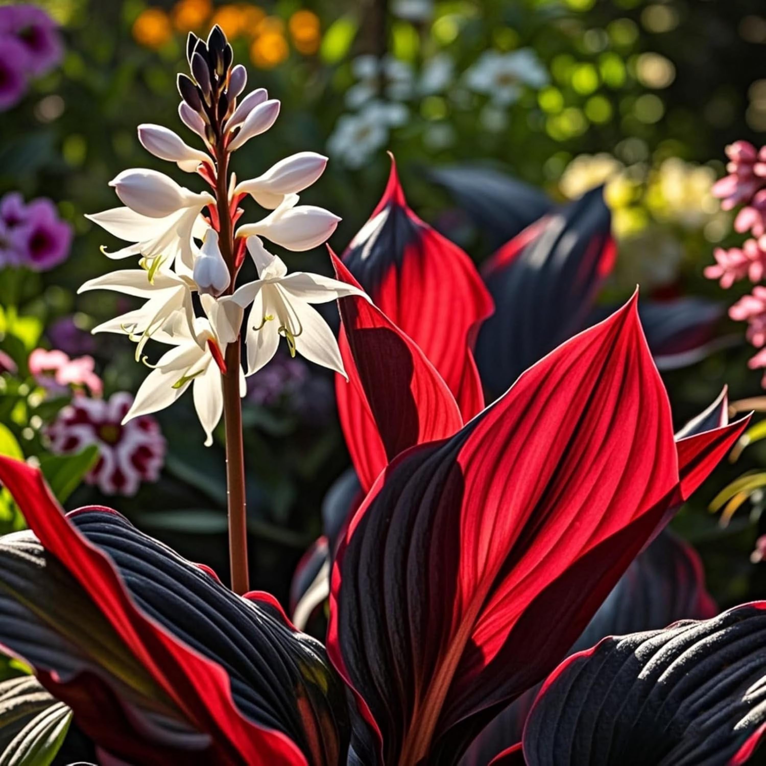 20/100/200 Hosta Seeds – Non-GMO Black Red Hostas – Perennial Shade Plant – Easy Low-Maintenance Garden Seeds(20 Seeds)