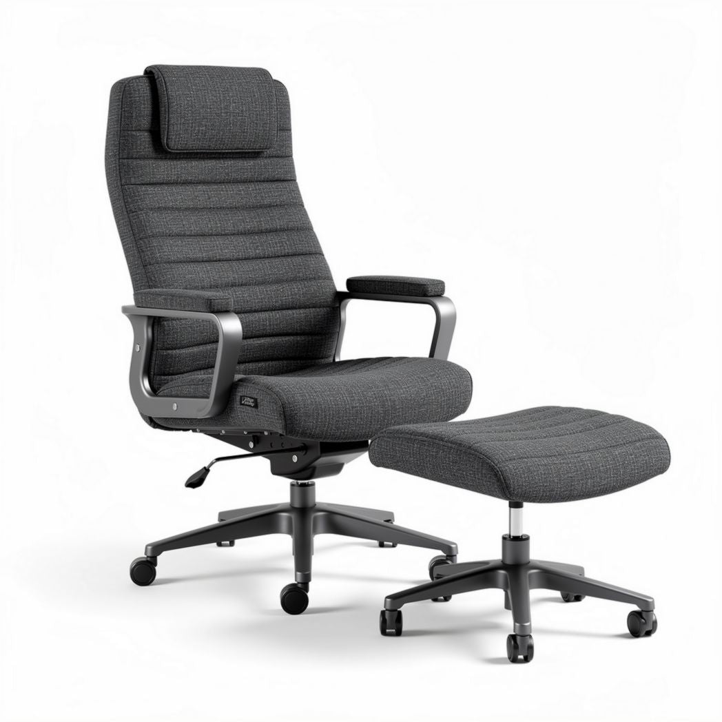 Ergonomic Office Chair with Footrest – Suitable for Home and Office Use – Fabric Upholstery – 80 x 70 x 120cm