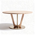 Round Dining Table – Suitable for Dining Rooms or Kitchens – Wood and Metal Construction – 120 x 120 x 75cm