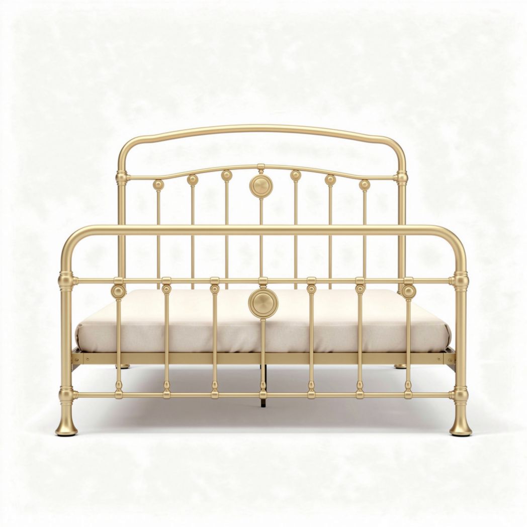 Metal Bed Frame with Elegant Design for Bedroom Use, Steel Construction, 200 x 100 x 120cm