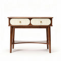 Wooden Console Table with Two Drawers for Living Room Use Natural Finish 100 x 45 x 75cm