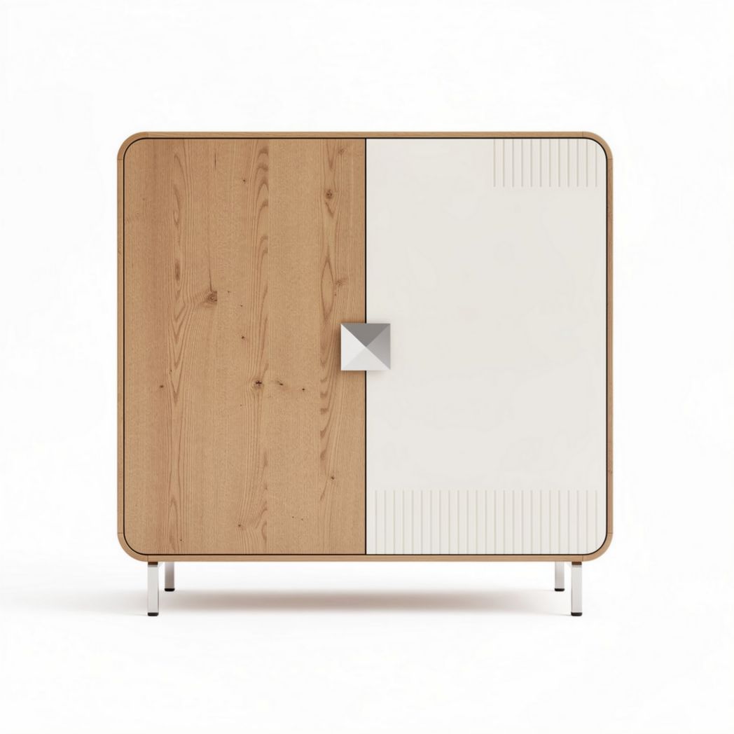 Wooden Storage Sideboard – Suitable for Living Room or Dining Area – MDF and Wood – 80 x 40 x 80cm