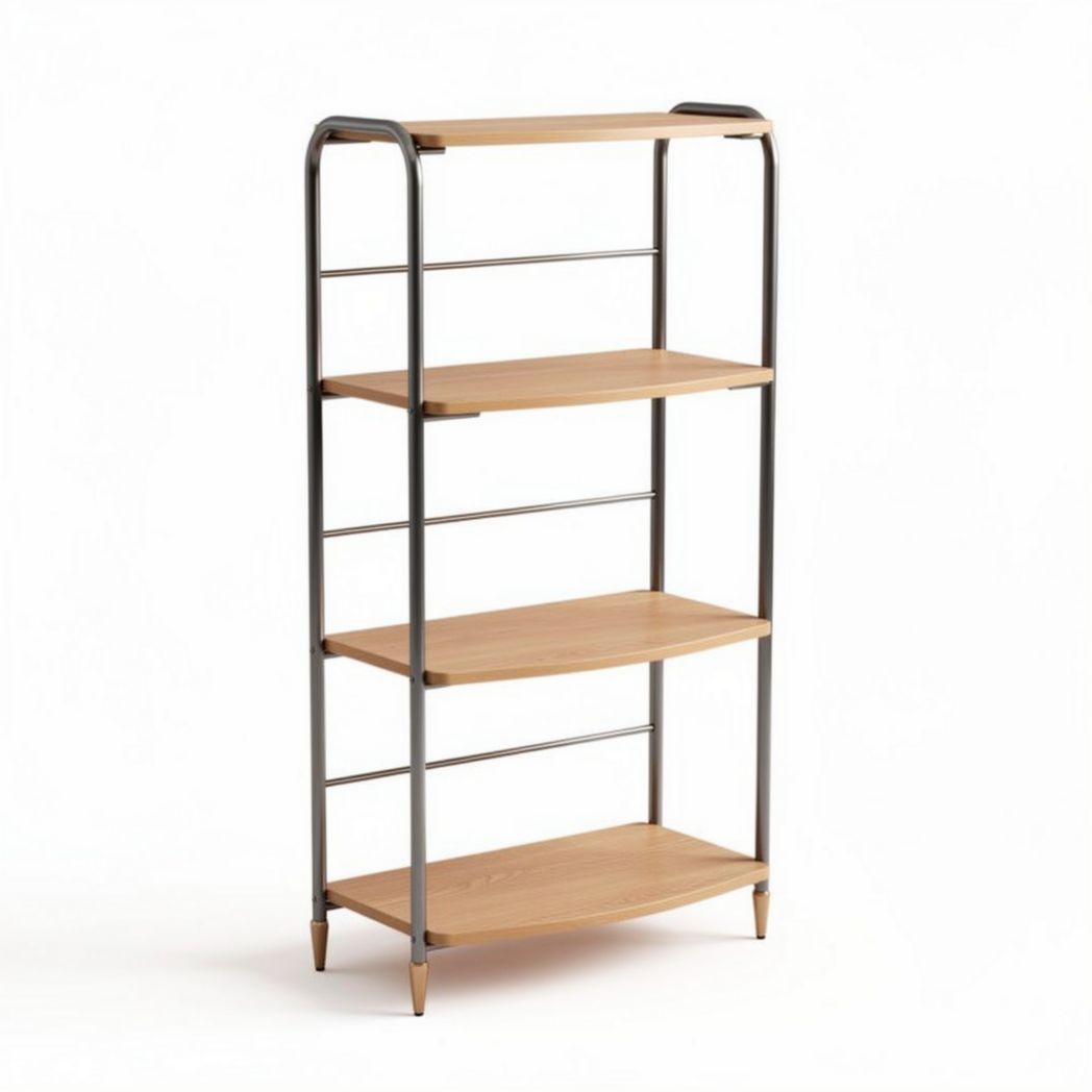 Metal Frame Multi-Tier Shelf Unit for Home Organization – Wood and Metal – 90 x 40 x 30cm