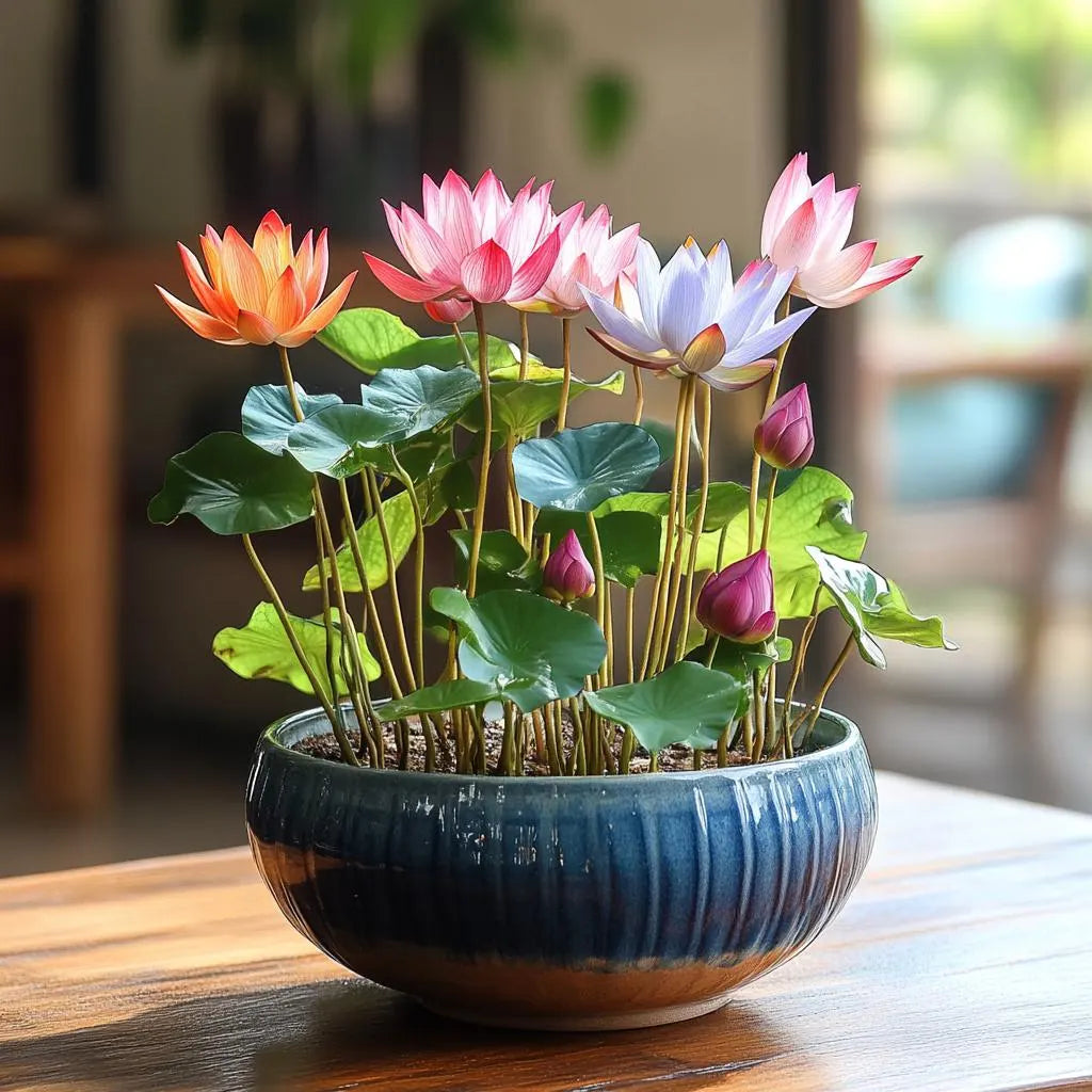 Bowl Lotus Seeds Mini Water Lily Sacred Lotus Bonsai for Small Ponds Pots Indoor Outdoor Water Garden Easy to Grow Gift Idea(8 Seeds)