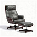 Leather Recliner Chair with Ottoman for Relaxation – 70 x 80 x 100cm